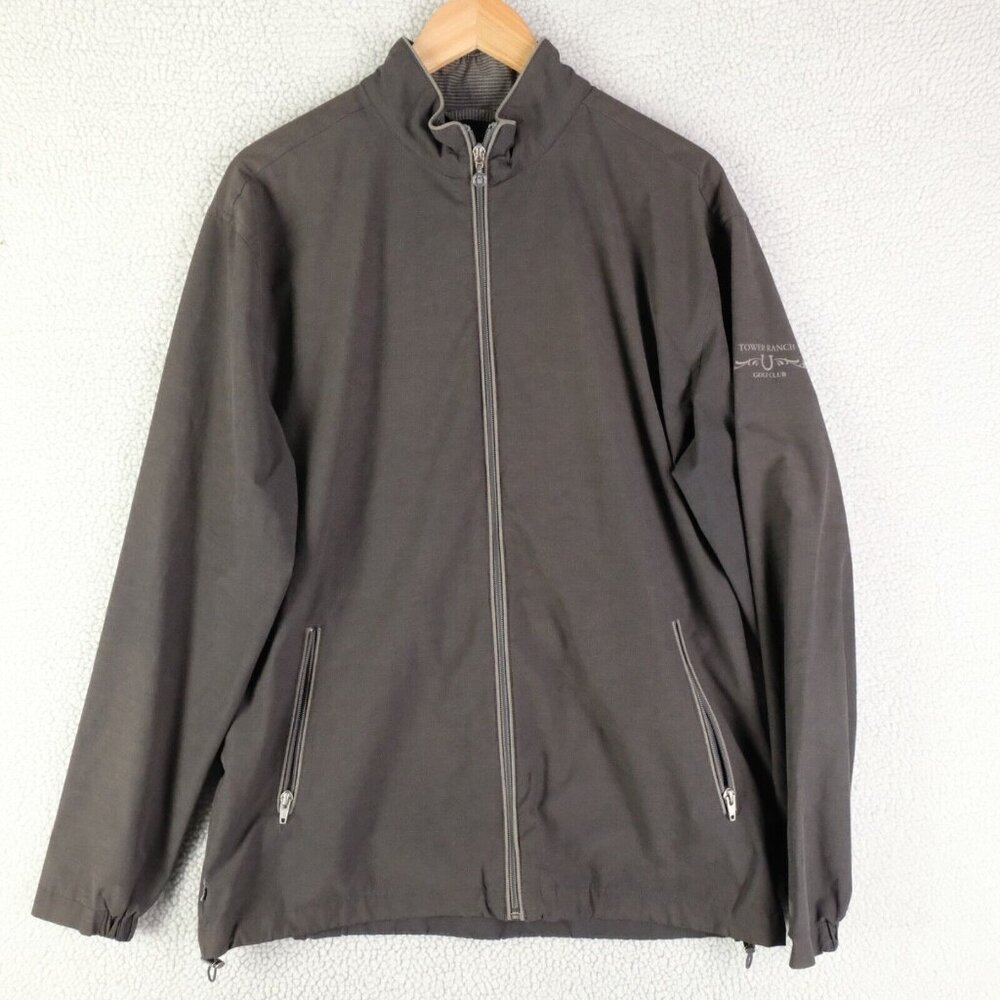 Linksoul Jacket Mens Large Gray Bomber Full Zip Athletic Performance Golf